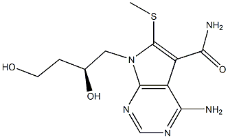 4-Amino-6-methylthio-7-[(S)-2,4-dihydroxybutyl]-7H-pyrrolo[2,3-d]pyrimidine-5-carboxamide