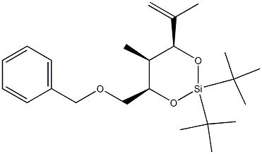 (4R,5S,6S)-4-Benzyloxymethyl-2,2-di-tert-butyl-5-methyl-6-(1-methylethenyl)-1,3-dioxa-2-silacyclohexane 结构式