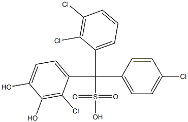 (4-クロロフェニル)(2,3-ジクロロフェニル)(2-クロロ-3,4-ジヒドロキシフェニル)メタンスルホン酸 化学構造式