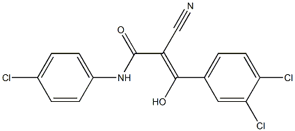 2-シアノ-3-ヒドロキシ-3-[3,4-ジクロロフェニル]-N-[4-クロロフェニル]アクリルアミド 化学構造式