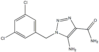 1-[(3,5-ジクロロフェニル)メチル]-5-アミノ-1H-1,2,3-トリアゾール-4-カルボアミド 化学構造式