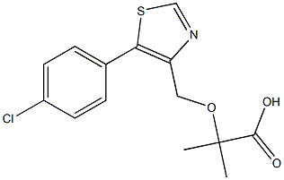 2-[[5-(4-クロロフェニル)-4-チアゾリル]メトキシ]-2-メチルプロピオン酸 化学構造式