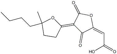 [[3,5-Dioxo-4-[(5-butyl-5-methyltetrahydrofuran)-2-ylidene]tetrahydrofuran]-2-ylidene]acetic acid Structure