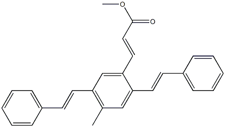 2,5-Bis(2-phenylethenyl)-4-methylcinnamic acid methyl ester,,结构式