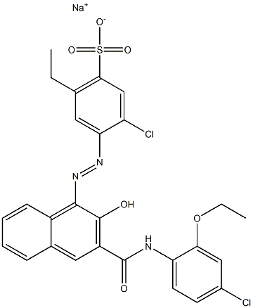 3-Chloro-6-ethyl-4-[[3-[[(4-chloro-2-ethoxyphenyl)amino]carbonyl]-2-hydroxy-1-naphtyl]azo]benzenesulfonic acid sodium salt|