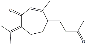 7-Isopropylidene-3-methyl-4-(3-oxobutyl)-2-cyclohepten-1-one Struktur