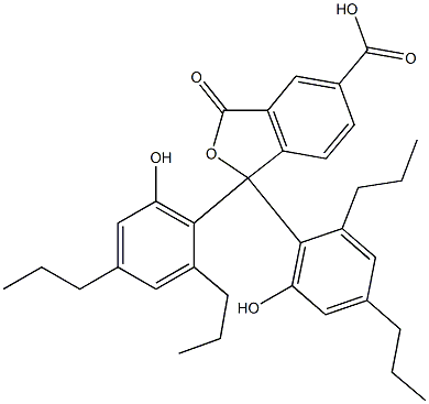1,3-Dihydro-1,1-bis(6-hydroxy-2,4-dipropylphenyl)-3-oxoisobenzofuran-5-carboxylic acid,,结构式