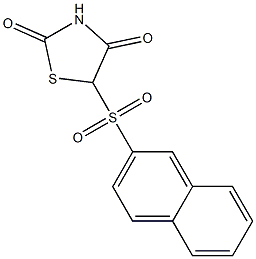 5-(2-ナフタレニルスルホニル)チアゾリジン-2,4-ジオン 化学構造式