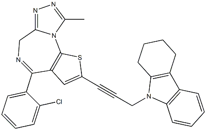  4-(2-Chlorophenyl)-9-methyl-2-[3-[(1,2,3,4-tetrahydro-9H-carbazol)-9-yl]-1-propynyl]-6H-thieno[3,2-f][1,2,4]triazolo[4,3-a][1,4]diazepine