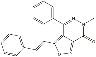 3-[2-(Phenyl)vinyl]-6-methyl-4-phenylisoxazolo[3,4-d]pyridazin-7(6H)-one Structure