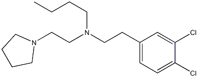 2-(3,4-ジクロロフェニル)-N-[2-(1-ピロリジニル)エチル]-N-ブチルエタンアミン 化学構造式
