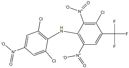 3-Chloro-4-trifluoromethyl-2,6-dinitro-N-[2,6-dichloro-4-nitrophenyl]benzenamine Structure