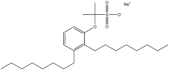 2-(2,3-ジオクチルフェノキシ)プロパン-2-スルホン酸ナトリウム 化学構造式
