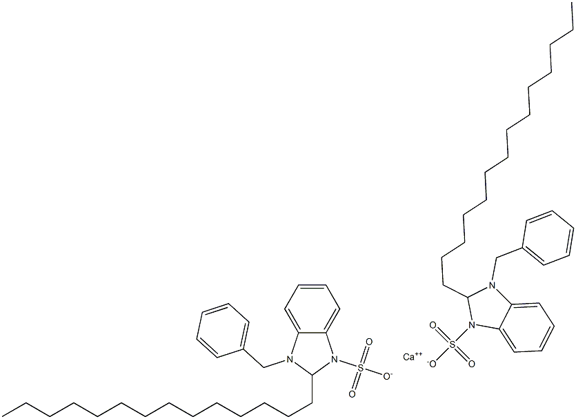 Bis(1-benzyl-2,3-dihydro-2-tetradecyl-1H-benzimidazole-3-sulfonic acid)calcium salt Struktur