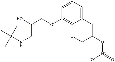 3,4-Dihydro-8-[2-hydroxy-3-[tert-butylamino]propoxy]-2H-1-benzopyran-3-ol 3-nitrate