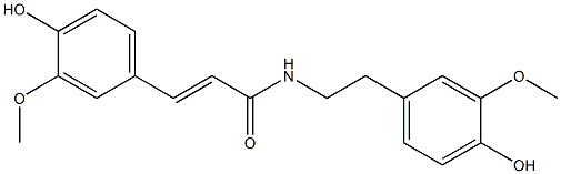 (E)-N-[2-(4-Hydroxy-3-methoxyphenyl)ethyl]-3-(4-hydroxy-3-methoxyphenyl)propenamide Struktur