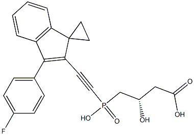 (3S)-3-Hydroxy-4-[hydroxy[[3-(4-fluorophenyl)spiro[1H-indene-1,1'-cyclopropan]-2-yl]ethynyl]phosphinyl]butyric acid,,结构式