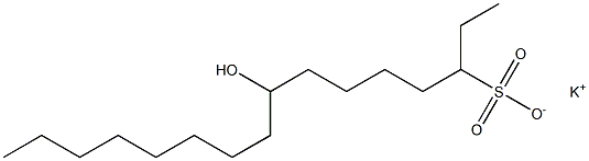 8-Hydroxyhexadecane-3-sulfonic acid potassium salt,,结构式
