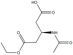 [R,(+)]-3-Acetylaminoglutaric acid hydrogen 1-ethyl ester 结构式