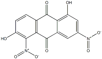 1,6-Dihydroxy-3,5-dinitroanthraquinone Struktur