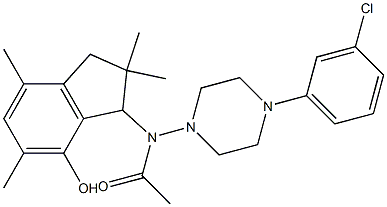 2,3-Dihydro-3-[[4-(3-chlorophenyl)-1-piperazinyl]acetylamino]-2,2,5,7-tetramethyl-1H-inden-4-ol