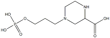 りん酸3-(2-カルボキシピペラジン-4-イル)プロピル 化学構造式