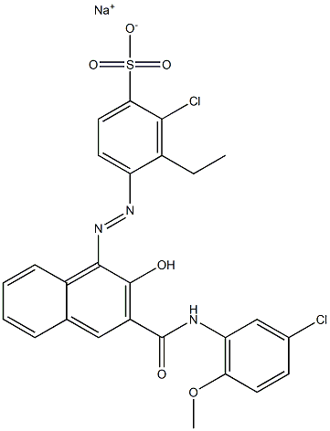 2-Chloro-3-ethyl-4-[[3-[[(3-chloro-6-methoxyphenyl)amino]carbonyl]-2-hydroxy-1-naphtyl]azo]benzenesulfonic acid sodium salt