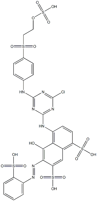 4-[[4-Chloro-6-[4-[[2-(sulfooxy)ethyl]sulfonyl]anilino]-1,3,5-triazin-2-yl]amino]-5-hydroxy-6-[(2-sulfophenyl)azo]-1,7-naphthalenedisulfonic acid|