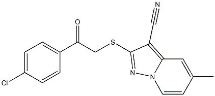 2-[[(4-Chlorophenylcarbonyl)methyl]thio]-5-methyl-pyrazolo[1,5-a]pyridine-3-carbonitrile|