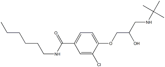 1-[4-[Hexylcarbamoyl]-2-chlorophenoxy]-3-[tert-butylamino]-2-propanol,,结构式