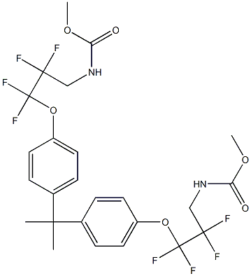 4,4'-ビス[1,1,2,2-テトラフルオロ-3-[(メトキシカルボニル)アミノ]プロポキシ][1,1'-(プロパン-2,2-ジイル)ビスベンゼン] 化学構造式