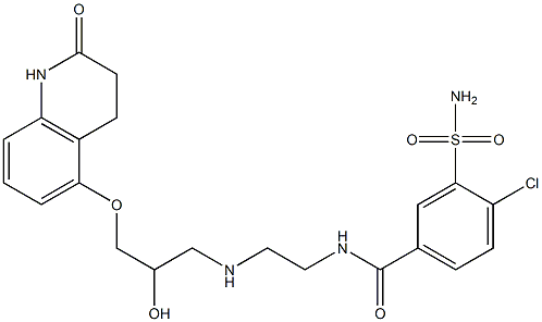 4-Chloro-3-sulfamoyl-N-[2-[[2-hydroxy-3-[[(2-oxo-1,2,3,4-tetrahydroquinolin)-5-yl]oxy]propyl]amino]ethyl]benzamide Structure