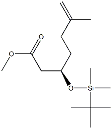 (R)-3-(tert-ブチルジメチルシリルオキシ)-6-メチル-6-ヘプテン酸メチル 化学構造式