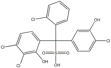 (2-Chlorophenyl)(4-chloro-3-hydroxyphenyl)(3,4-dichloro-2-hydroxyphenyl)methanesulfonic acid Structure