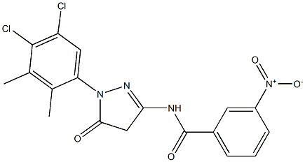 1-(4,5-Dichloro-2,3-dimethylphenyl)-3-(3-nitrobenzoylamino)-5(4H)-pyrazolone 结构式