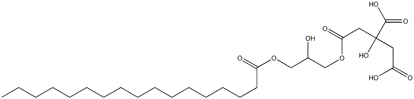 Citric acid dihydrogen 1-(2-hydroxy-3-heptadecanoyloxypropyl) ester Structure