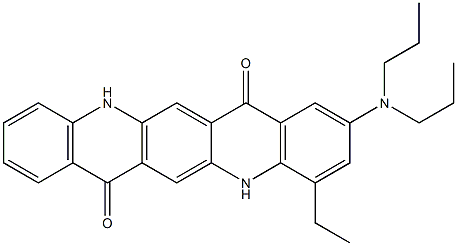 2-(ジプロピルアミノ)-4-エチル-5,12-ジヒドロキノ[2,3-b]アクリジン-7,14-ジオン 化学構造式