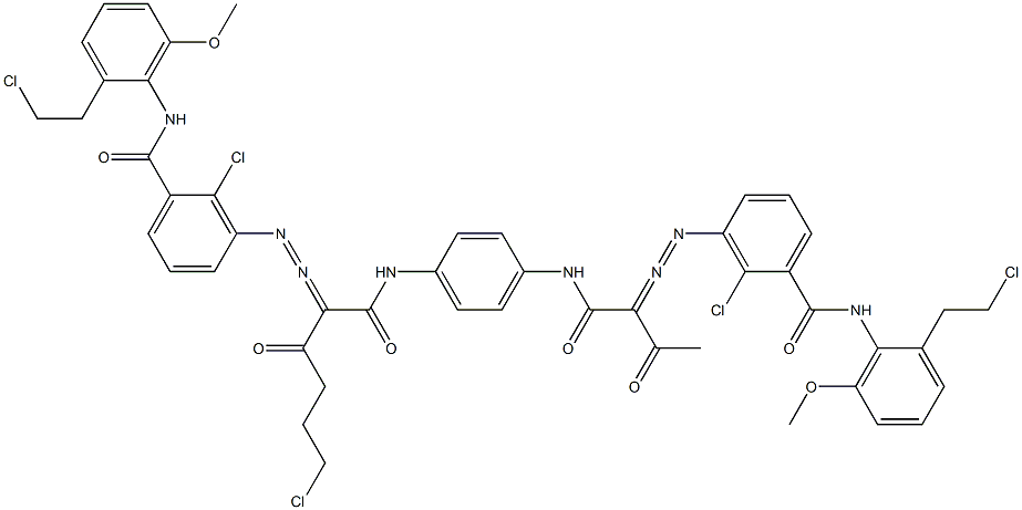 3,3'-[2-(2-Chloroethyl)-1,4-phenylenebis[iminocarbonyl(acetylmethylene)azo]]bis[N-[2-(2-chloroethyl)-6-methoxyphenyl]-2-chlorobenzamide]|