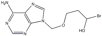 6-Amino-9-(2-hydroxy-1-bromomethylethoxymethyl)-9H-purine 结构式