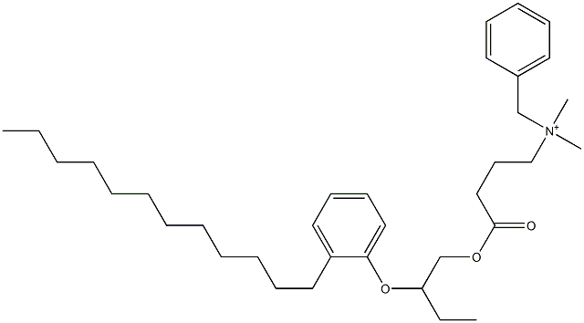 N,N-Dimethyl-N-benzyl-N-[3-[[2-(2-dodecylphenyloxy)butyl]oxycarbonyl]propyl]aminium Structure