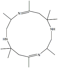 3,5,7,7,10,12,14,14-Octamethyl-1,4,8,11-tetraazacyclotetradeca-4,11-diene,,结构式