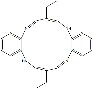 7,16-Diethyl-5,14-dihydrodipyrido[2,3-b:3',2'-i][1,4,8,11]tetraazacyclotetradecine Struktur