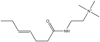 2-(4-Heptenoylamino)-N,N,N-trimethylethanaminium 结构式
