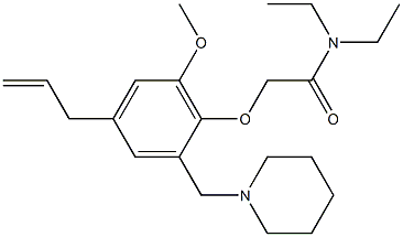 2-[[4-Allyl-6-methoxy-2-(piperidinomethyl)phenyl]oxy]-N,N-diethylacetamide,,结构式