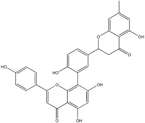 2,3-Dihydro-7-methyl-5-hydroxy-2-[3-[2-(4-hydroxyphenyl)-4-oxo-5,7-dihydroxy-4H-1-benzopyran-8-yl]-4-hydroxyphenyl]-4H-1-benzopyran-4-one