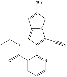 2-Amino-5-cyano-6-pyrrolizinopyridine-3-carboxylic acid ethyl ester 结构式