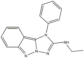 1-フェニル-2-エチルアミノ-1H-[1,2,4]トリアゾロ[1,5-b]インダゾール 化学構造式