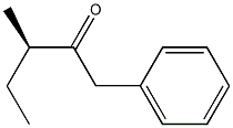 [R,(-)]-3-メチル-1-フェニル-2-ペンタノン 化学構造式