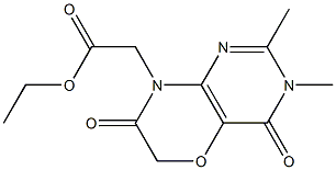 3,4,6,7-テトラヒドロ-2,3-ジメチル-4,7-ジオキソ-8H-ピリミド[5,4-b][1,4]オキサジン-8-酢酸エチル 化学構造式