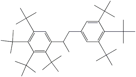 2-(2,3,4,5-テトラ-tert-ブチルフェニル)-1-(3,4,5-トリ-tert-ブチルフェニル)プロパン 化学構造式